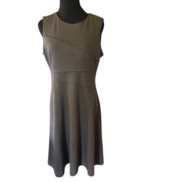 London Style Collection gray sleevless zip dress size 12 - Picture 4 of 7